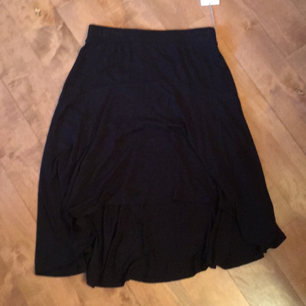 NWT black asymmetrical high low knit skirt